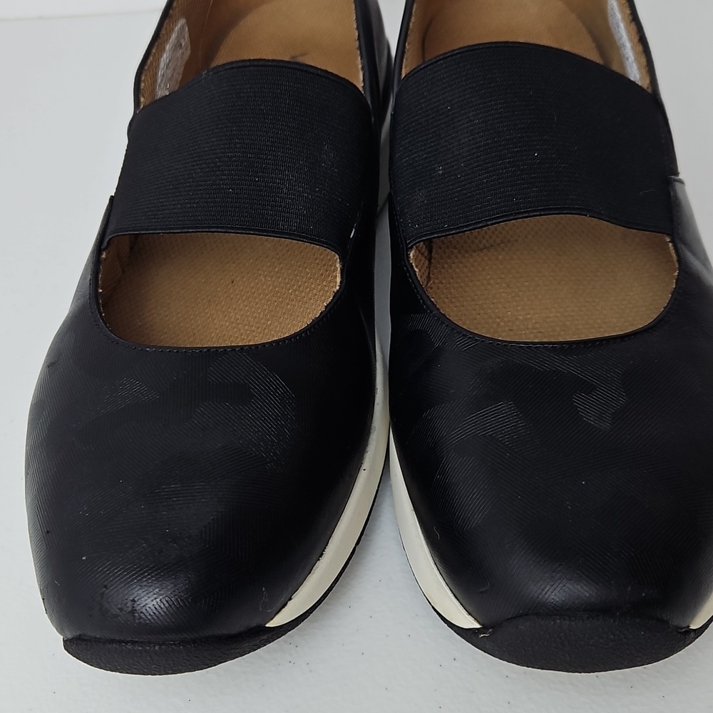 Vionic Cadee Black Camo Leather Slip On Mary Jane Shoes Orthotic Size 10 - Picture 2 of 12